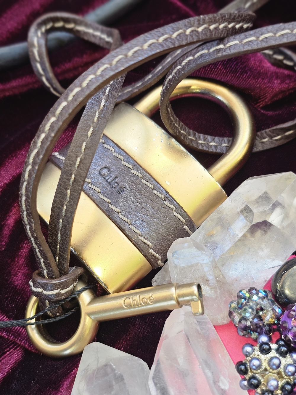 Chloe PADDINGTON replacement Lock Brown Leather Bronze Padlock Key